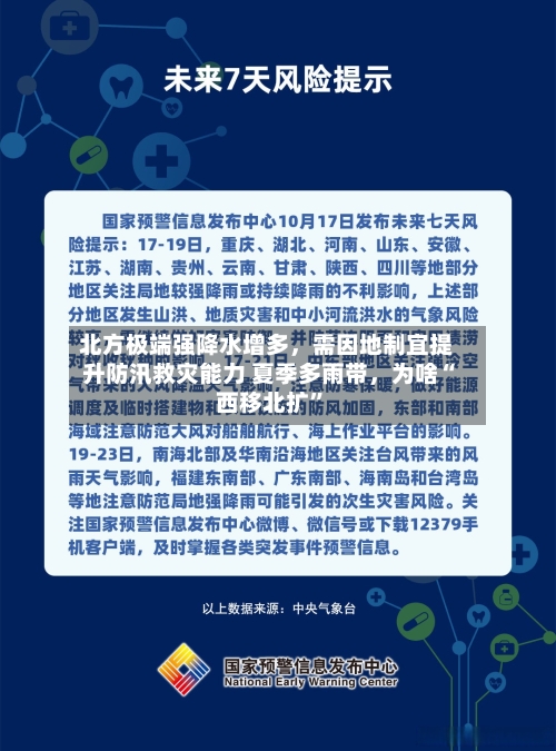 北方极端强降水增多,需因地制宜提升防汛救灾能力 夏季多雨带,为啥“西移北扩”
